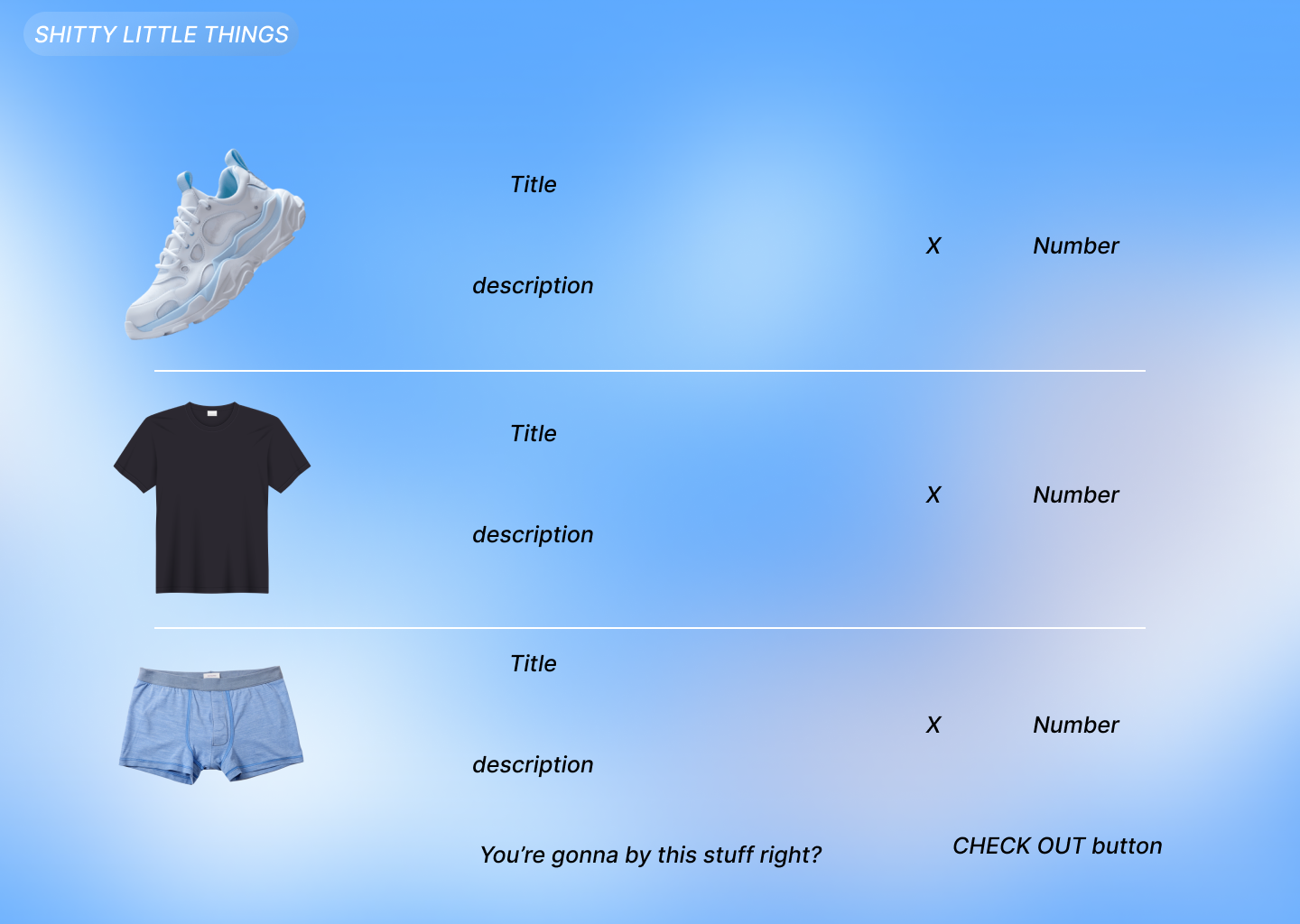 Cart page
